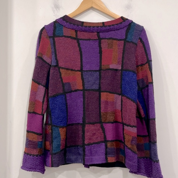 Spirit of the Andes Alpaca Hand knitted in Bolivia Multicoloured Cardigan S/M - Picture 8 of 12